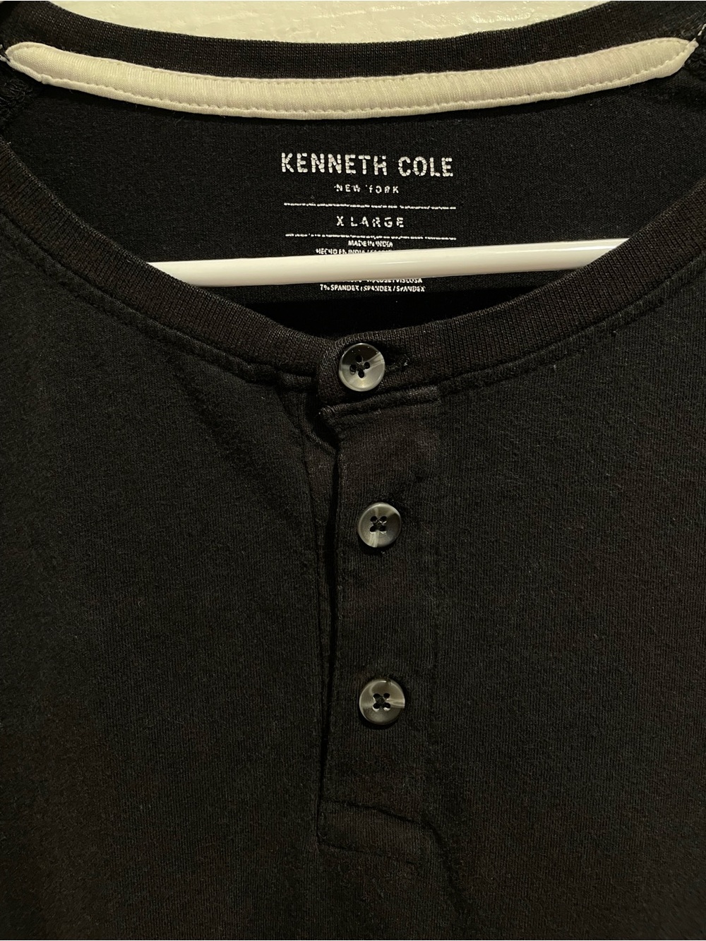 Kenneth Cole New York Men's Short Sleeve Henley Shirt Black Size XL - Picture 5 of 7